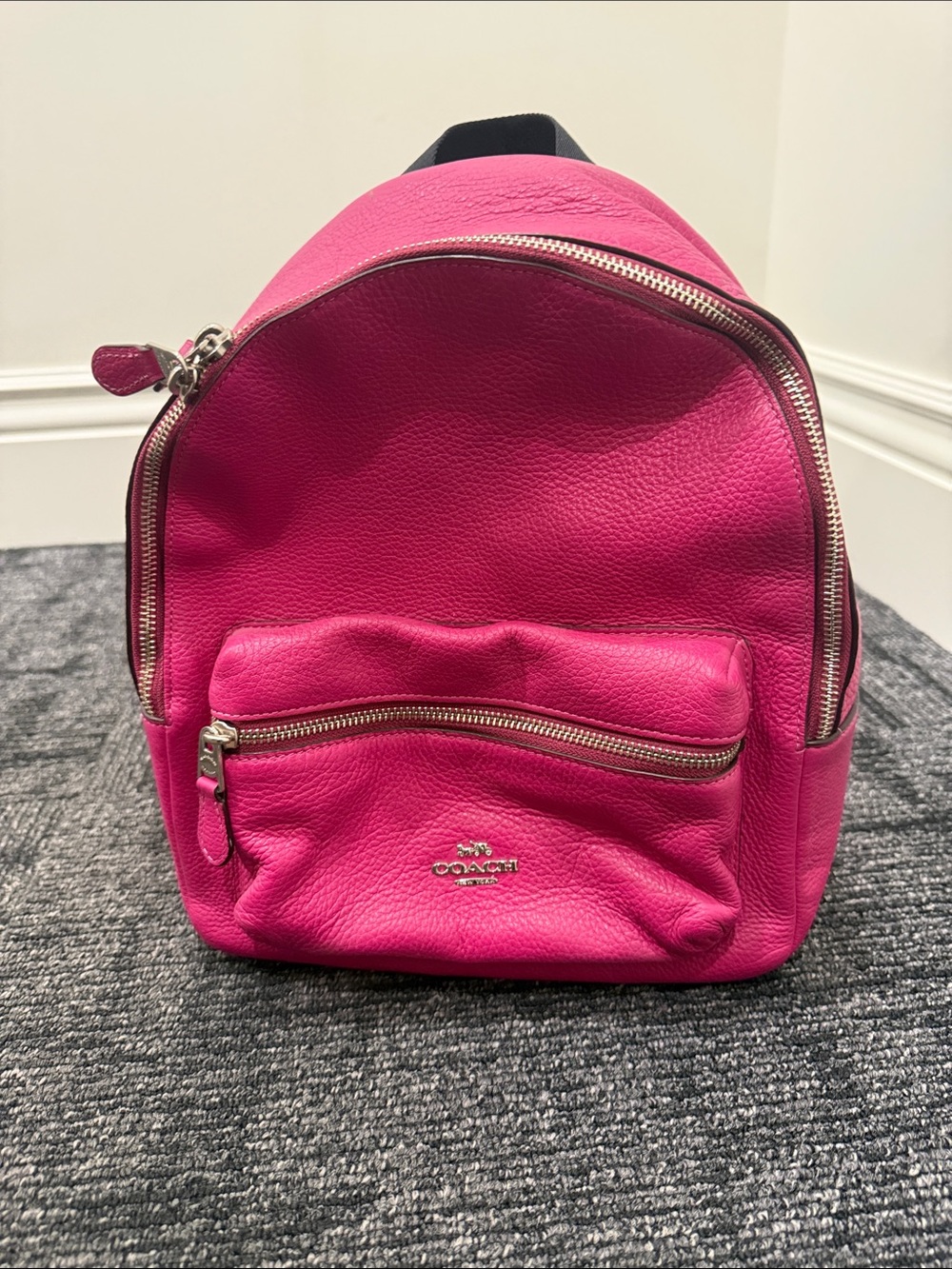 Coach Hot Pink Pebble Leather Mini Backpack